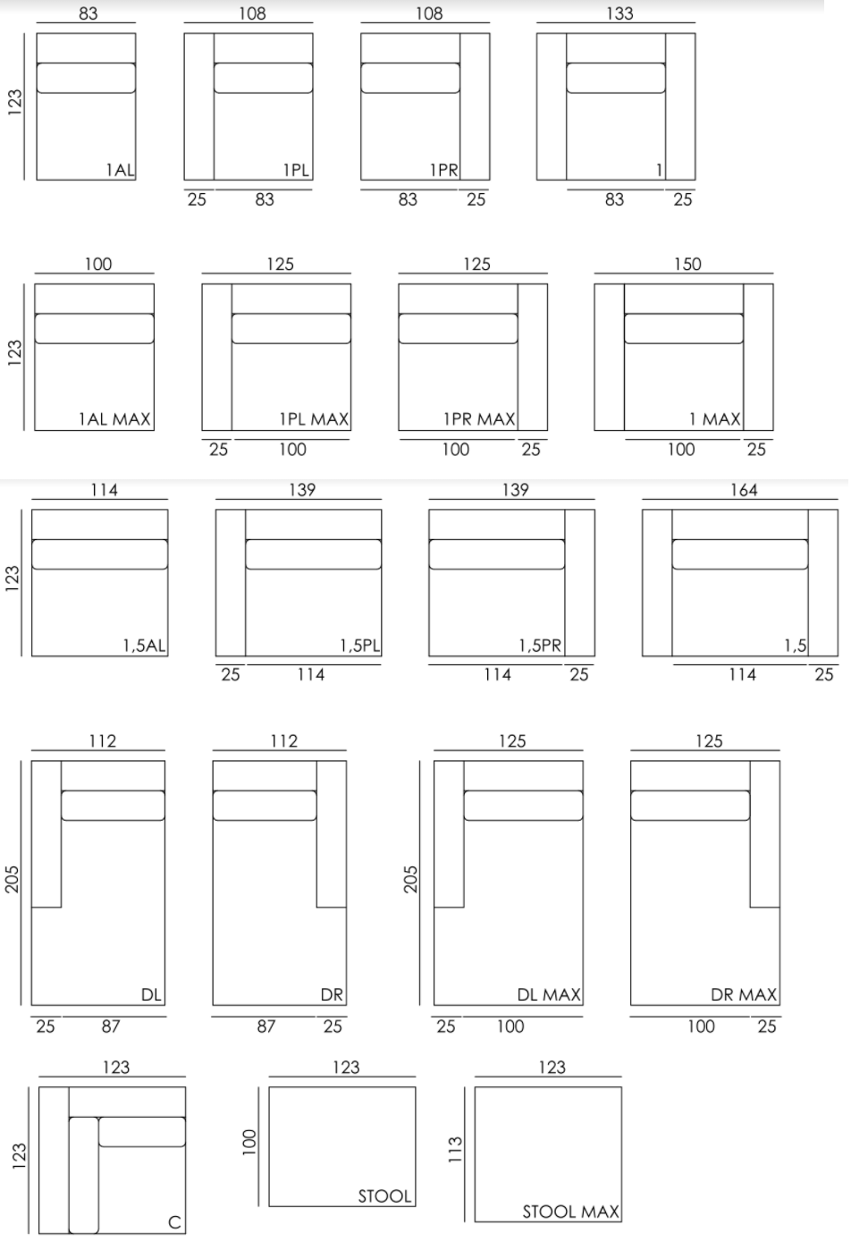 ALBERTA XL narożnik modułowy, głębokie siedzisko Meble wypoczynkowe